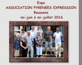 Expo ASSOCIATION PYRENEES EXPRESSION Boussens  mi-juin à mi-juillet 2016